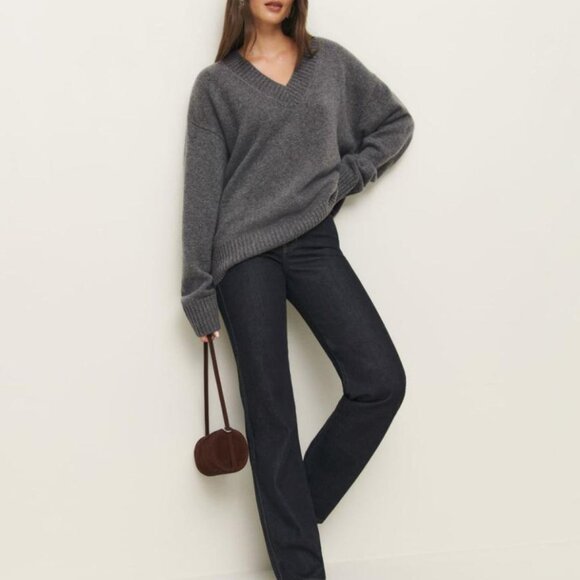 Reformation Jadey Sweater in Thunderstorm Grey - Picture 5 of 6